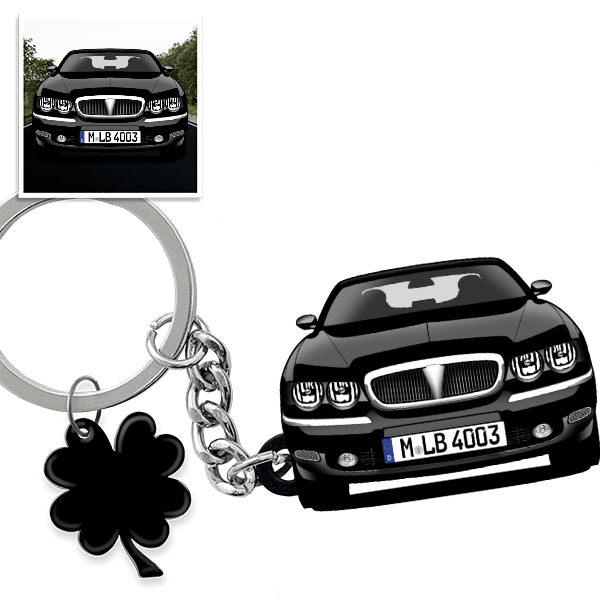 75 Kombi Schlüsselanhänger in Form deines Autos u. Kennzeichen