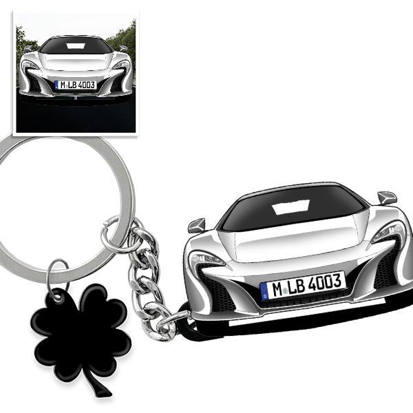 650 S Schlüsselanhänger in Form deines Autos u. Kennzeichen