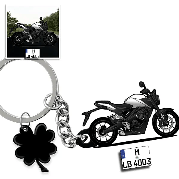 CB125 R Schlüsselanhänger in Form deines Autos u. Kennzeichen
