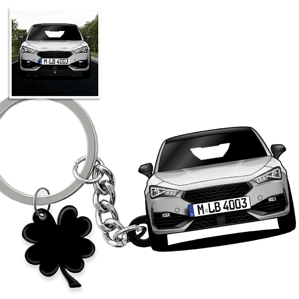Leon ST Schlüsselanhänger in Form deines Autos u. Kennzeichen
