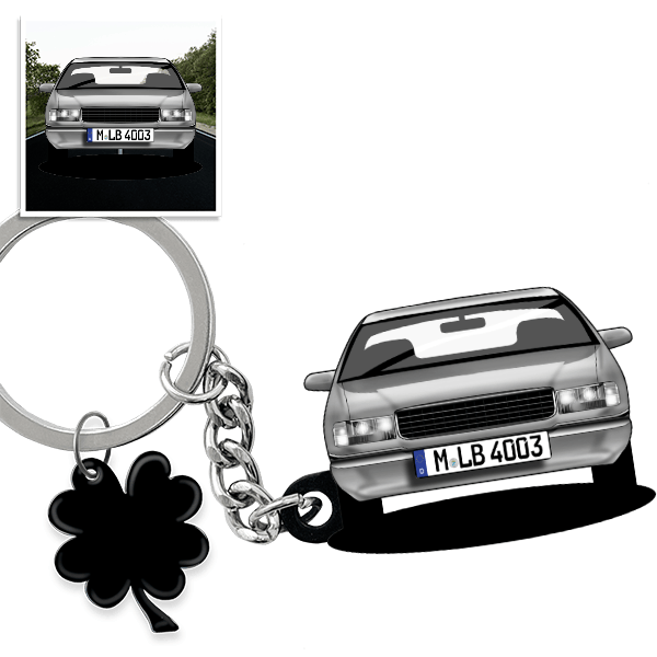 Deville Schlüsselanhänger in Form deines Autos u. Kennzeichen