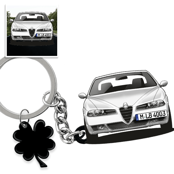 156 Schlüsselanhänger in Form deines Autos u. Kennzeichen