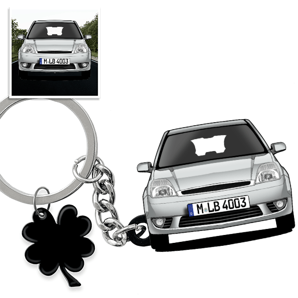 Fiesta Limousine Schlüsselanhänger in Form deines Autos u. Kennzeichen