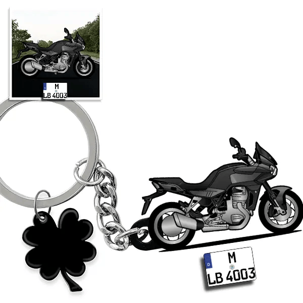 V100 Mandello Schlüsselanhänger in Form deines Autos u. Kennzeichen