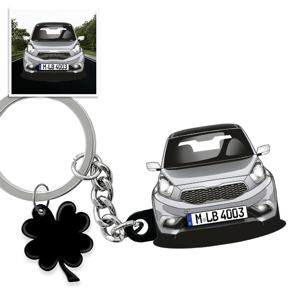 Venga Schlüsselanhänger in Form deines Autos u. Kennzeichen
