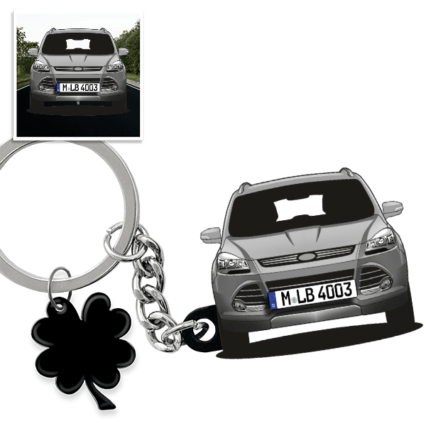 Kuga Schlüsselanhänger in Form deines Autos u. Kennzeichen
