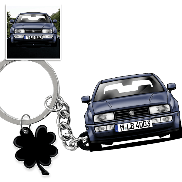 Corrado Schlüsselanhänger in Form deines Autos u. Kennzeichen