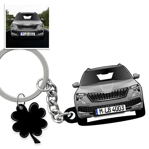 Kamiq Monte Carlo Schlüsselanhänger in Form deines Autos u. Kennzeichen