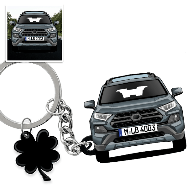 RAV4 Schlüsselanhänger in Form deines Autos u. Kennzeichen