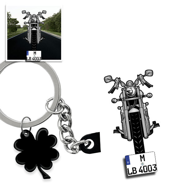 Intruder Schlüsselanhänger in Form deines Autos u. Kennzeichen