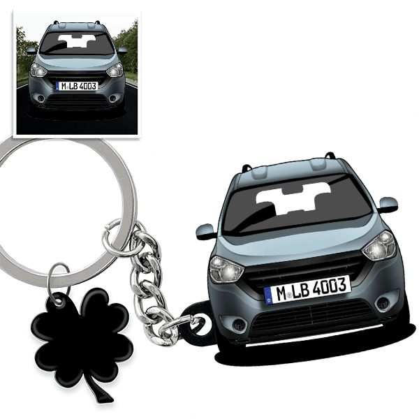 Dokker Schlüsselanhänger in Form deines Autos u. Kennzeichen