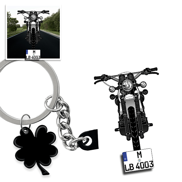 XT500 Schlüsselanhänger in Form deines Autos u. Kennzeichen