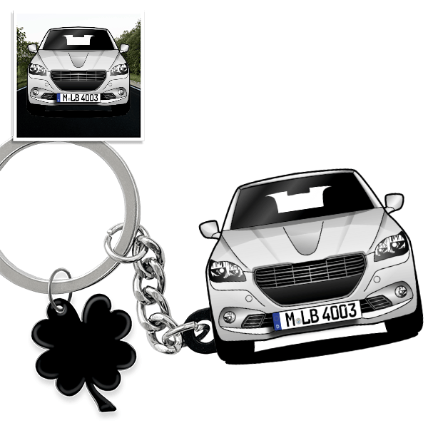 301 Schlüsselanhänger in Form deines Autos u. Kennzeichen