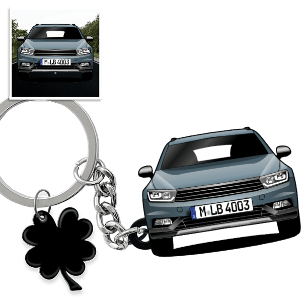 Passat Alltrack Schlüsselanhänger in Form deines Autos u. Kennzeichen