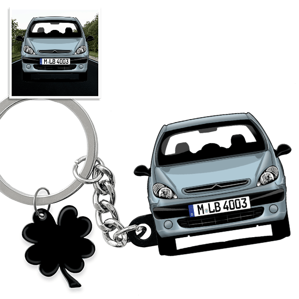 Xsara Picasso Schlüsselanhänger in Form deines Autos u. Kennzeichen