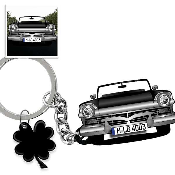 Fairlane Cabriolet Schlüsselanhänger in Form deines Autos u. Kennzeichen