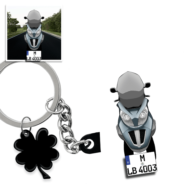 MP3 821 Schlüsselanhänger in Form deines Autos u. Kennzeichen