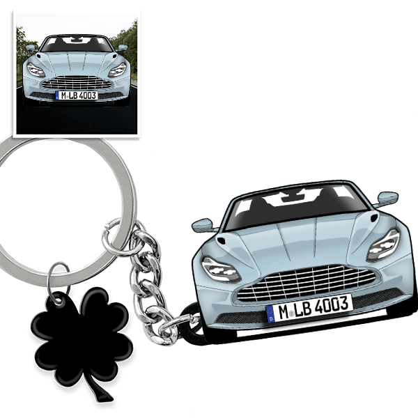 DB11 Roadster Schlüsselanhänger in Form deines Autos u. Kennzeichen
