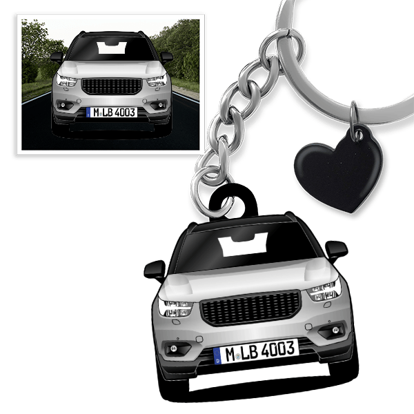 XC40 Recharge Schlüsselanhänger in Form deines Autos u. Kennzeichen