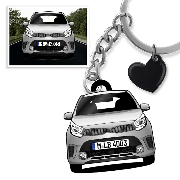 Picanto Schlüsselanhänger in Form deines Autos u. Kennzeichen