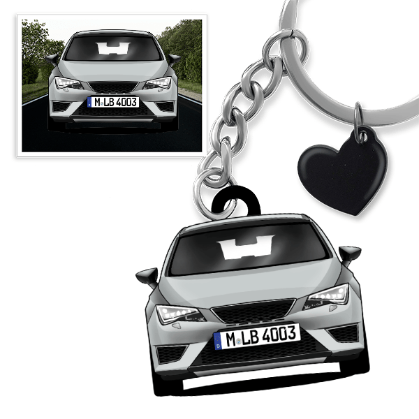 Leon Cupra Schlüsselanhänger in Form deines Autos u. Kennzeichen