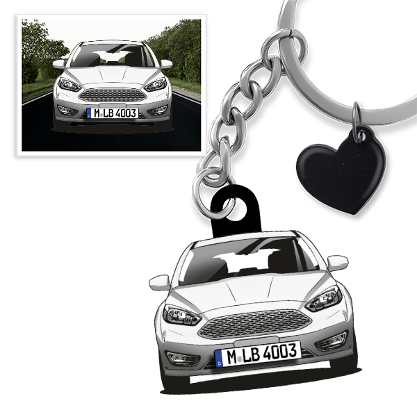Focus Turnier Schlüsselanhänger in Form deines Autos u. Kennzeichen