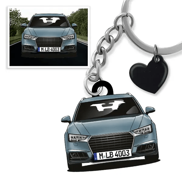 A4 Limousine Schlüsselanhänger in Form deines Autos u. Kennzeichen
