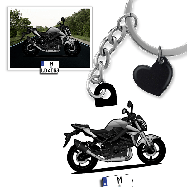 GSR 750 Schlüsselanhänger in Form deines Autos u. Kennzeichen