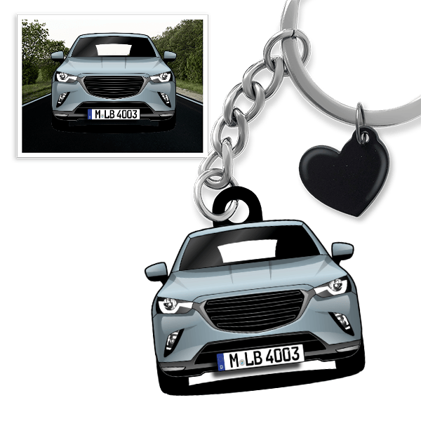 CX-3 Schlüsselanhänger in Form deines Autos u. Kennzeichen