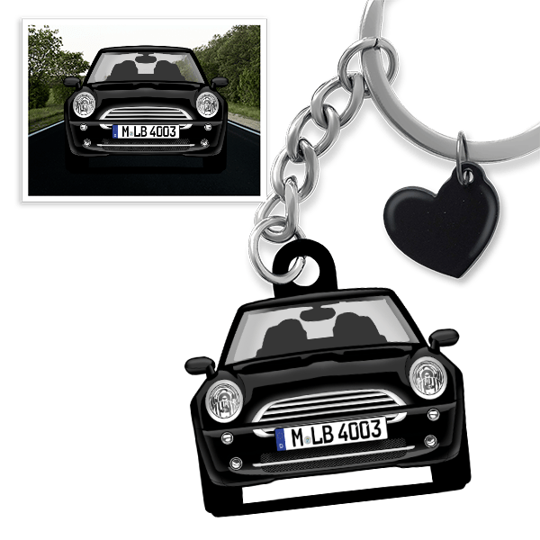 Cooper One Cabriolet Schlüsselanhänger in Form deines Autos u. Kennzeichen