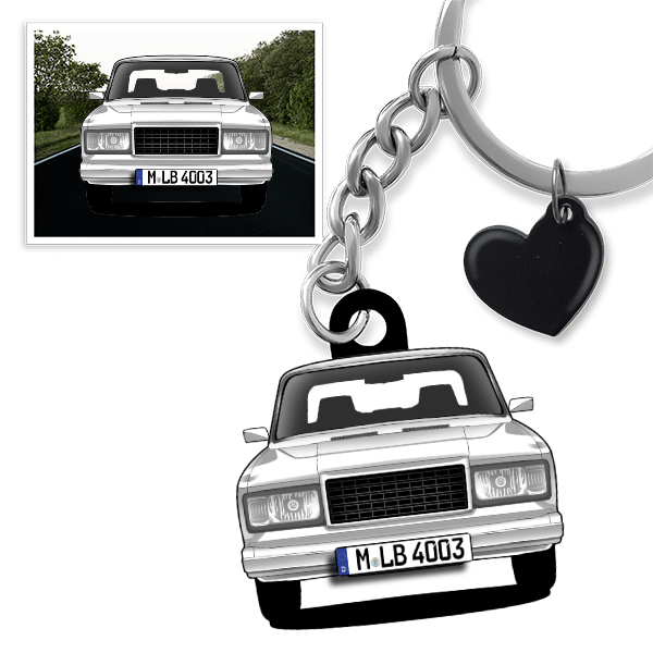 2107 Schlüsselanhänger in Form deines Autos u. Kennzeichen