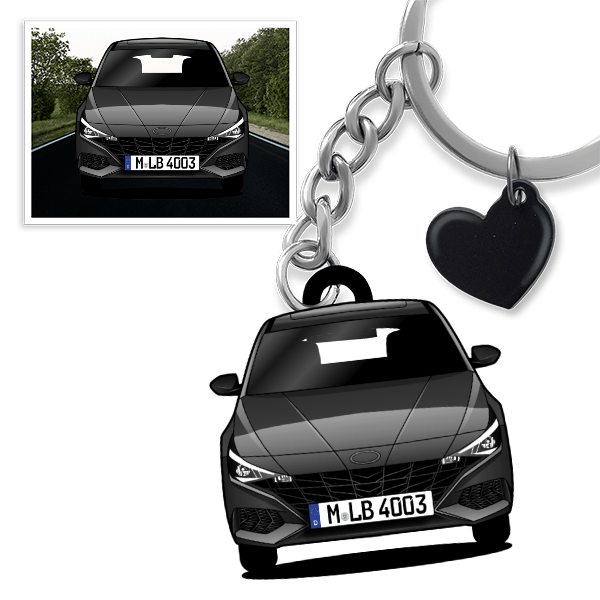 Elentra N-Line Schlüsselanhänger in Form deines Autos u. Kennzeichen