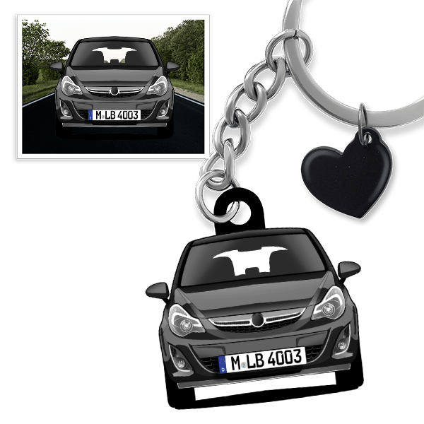 Corsa (5-Türer) Schlüsselanhänger in Form deines Autos u. Kennzeichen