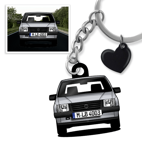 Corsa Limousine Schlüsselanhänger in Form deines Autos u. Kennzeichen