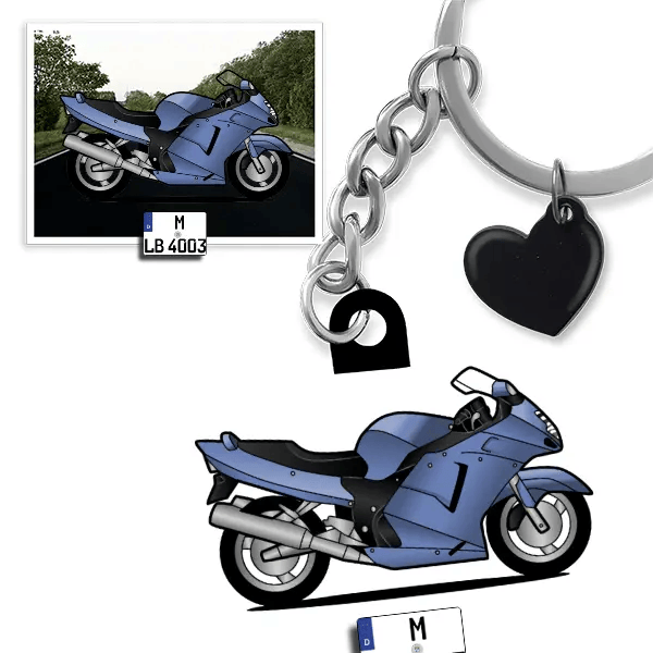 CBR 1100 XX Schlüsselanhänger in Form deines Autos u. Kennzeichen