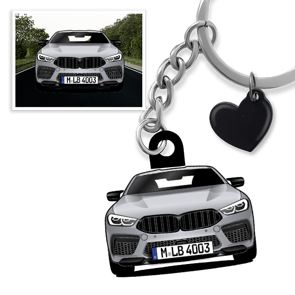 M8 Coupe Schlüsselanhänger in Form deines Autos u. Kennzeichen