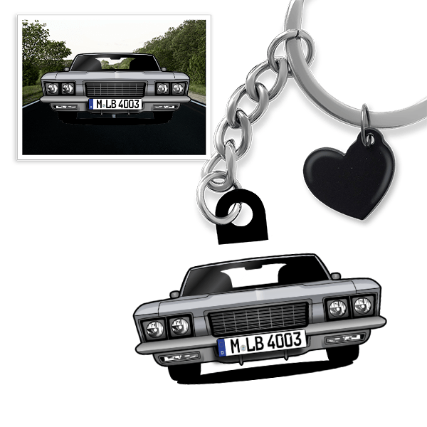 Riviera Schlüsselanhänger in Form deines Autos u. Kennzeichen