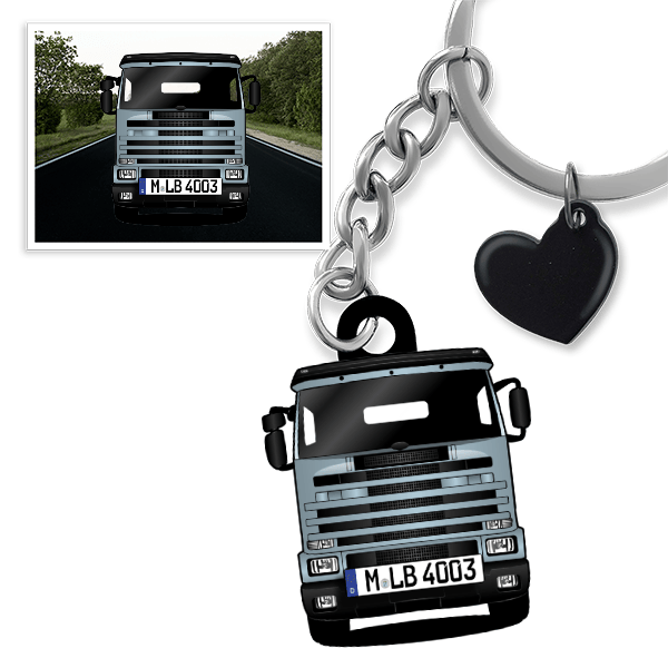 3er-Reihe Schlüsselanhänger in Form deines Autos u. Kennzeichen