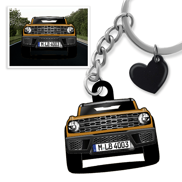 Bronco Sport Schlüsselanhänger in Form deines Autos u. Kennzeichen