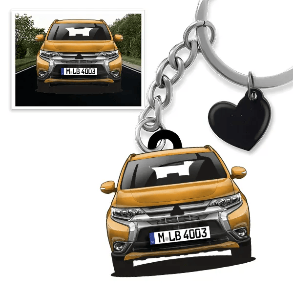 Outlander Schlüsselanhänger in Form deines Autos u. Kennzeichen