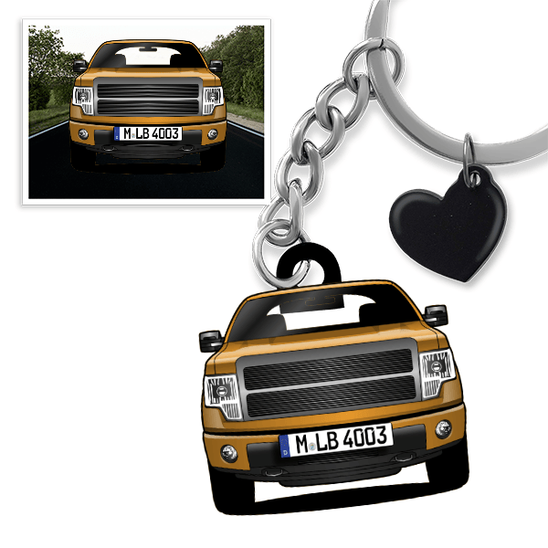 F-150 Schlüsselanhänger in Form deines Autos u. Kennzeichen
