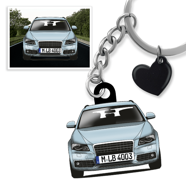 A4 Avant Schlüsselanhänger in Form deines Autos u. Kennzeichen