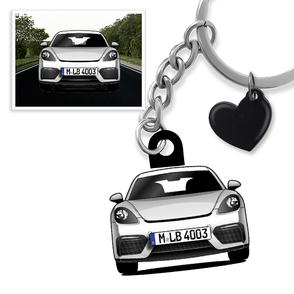 Cayman GT4 Schlüsselanhänger in Form deines Autos u. Kennzeichen