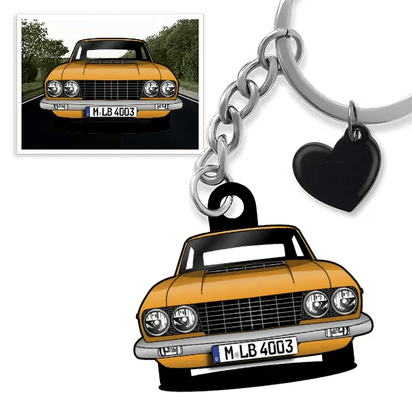 Flavia Coupe Schlüsselanhänger in Form deines Autos u. Kennzeichen