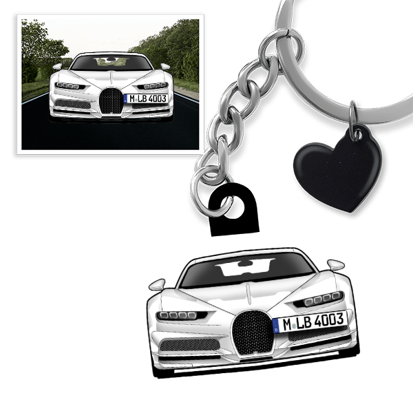 Chiron Schlüsselanhänger in Form deines Autos u. Kennzeichen