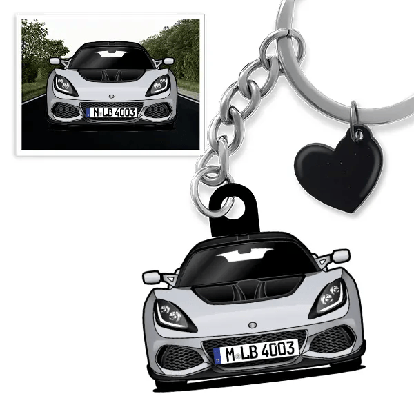 Exige Sport 410 Schlüsselanhänger in Form deines Autos u. Kennzeichen