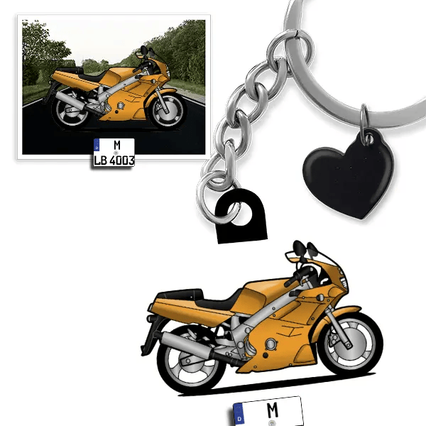 FZR600 Schlüsselanhänger in Form deines Autos u. Kennzeichen