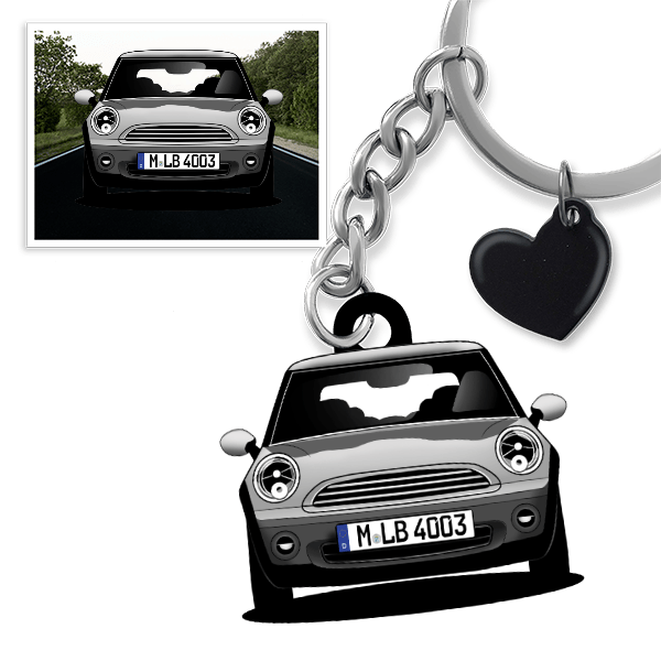 Clubman Cooper Schlüsselanhänger in Form deines Autos u. Kennzeichen