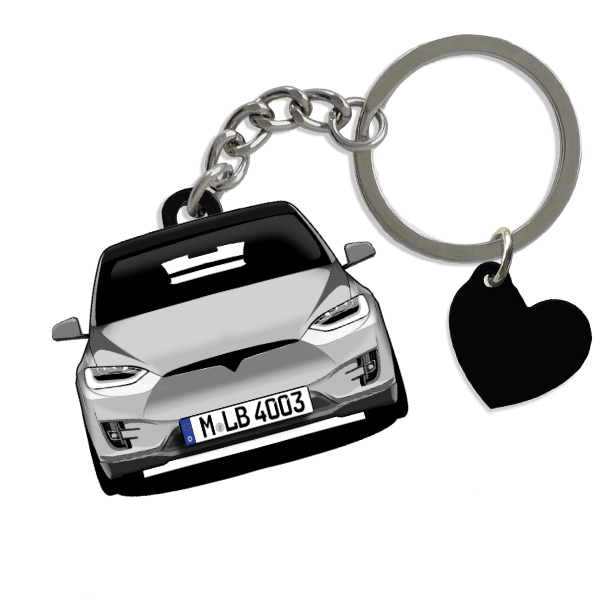 Model X Schlüsselanhänger in Form deines Autos u. Kennzeichen