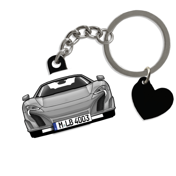 675 LT Spider Schlüsselanhänger in Form deines Autos u. Kennzeichen